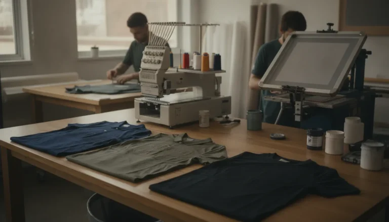 Business apparel prepared for screen printing and embroidery