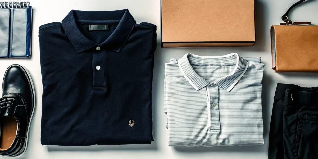 Embroidered polo and screen printed corporate apparel