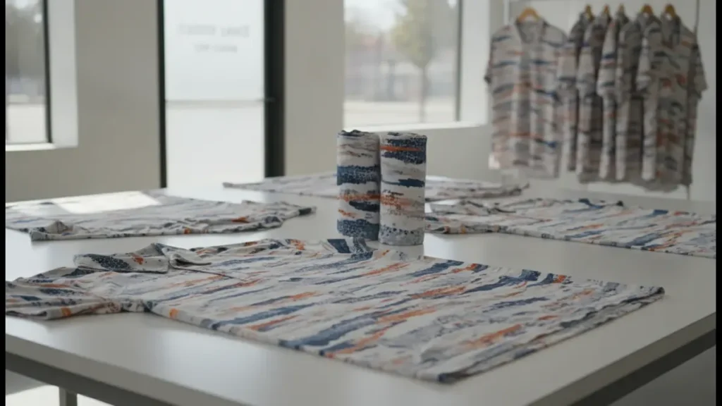 Sublimation printing corporate merchandise on light polyester apparel