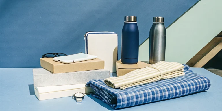 Enterprise branded merchandise, apparel, welcome kits, and fulfillment cartons